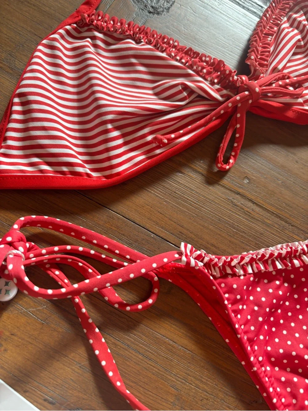 NWT Frankie’s bikinis scarlet dot bikini set